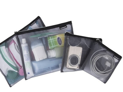 Travelon Set of 4 Mesh Pouches, Gray, 9.5 x 12.75 x 0.5