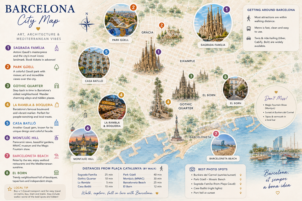 Barcelona Interactive City Map - Spain
