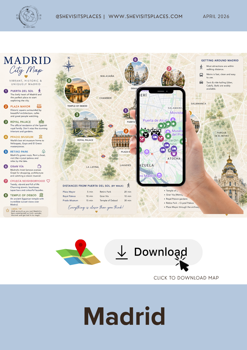 Madrid Interactive City Map - Spain